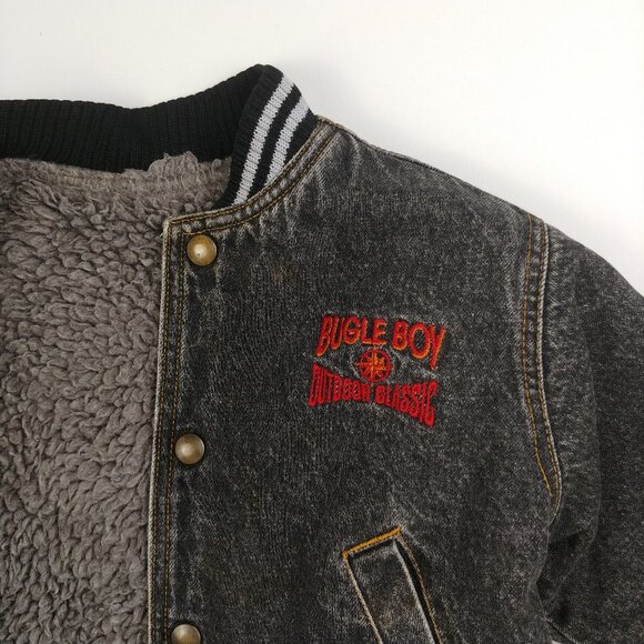 Vintage Bugle Boy Sherpa Lined Black Denim Jacket 18-24 Months - Picture 3 of 12